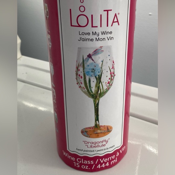 Lolita Wine Glass, NIB, dragonfly style, 15 oz. - Picture 2 of 7